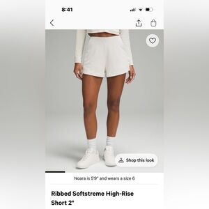 lululemon athletica White Ribbed Softstreme High-Rise Shorts